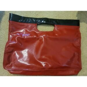 Red Clutch Bag Evening Party Handbag Cutout Handle‎ Unique